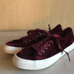 Red velvet sneakers